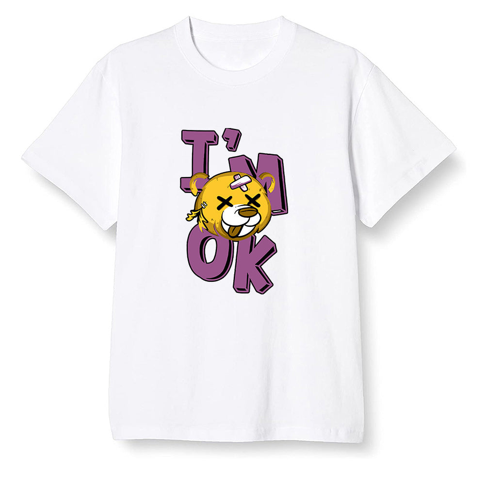Pop Colour AJ1 Retro High OG Brotherhood - I'am Ok bubby bear  - White Men T-shirt