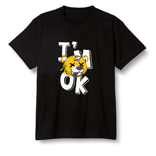 Pop Colour AJ1 Mid SE University Gold - I'am Ok bubby bear  - Black Men T-shirt