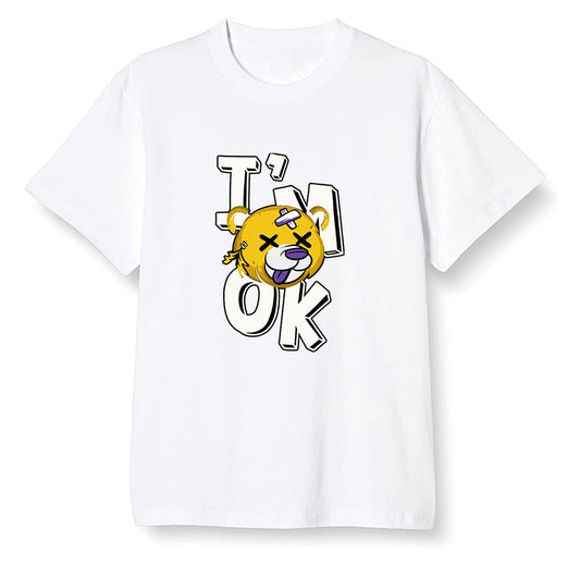 Pop Colour AJ1 Mid SE University Gold - I'am Ok bubby bear  - White Men T-shirt