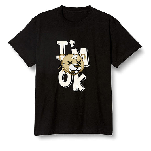 Pop Colour AJ1 Retro Hi Prm Mushroom - I'am Ok bubby bear  - Black Men T-shirt