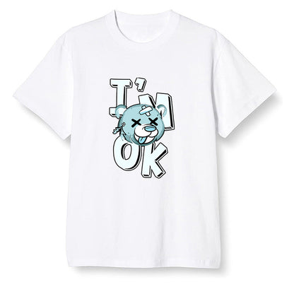 Pop Colour AJ1 NRG Joint Model - White - I'am Ok bubby bear  - White Men T-shirt