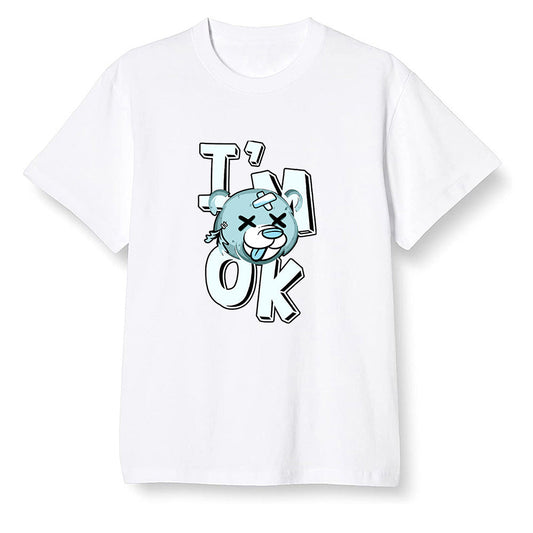 Pop Colour AJ1 NRG Joint Model - White - I'am Ok bubby bear  - White Men T-shirt
