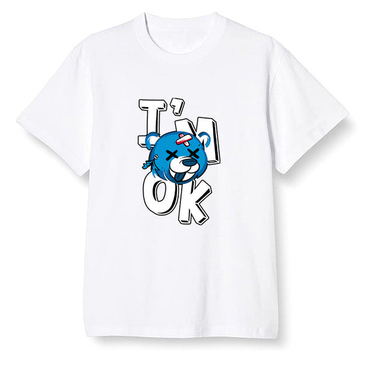 Pop Colour AJ1 NRG Joint Model - UNC - I'am Ok bubby bear  - White Men T-shirt