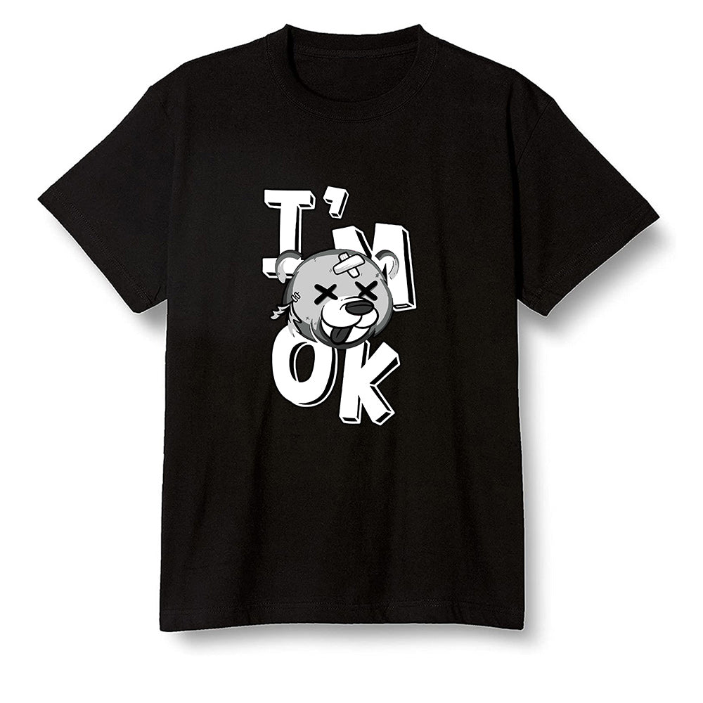 Pop Colour AJ1 Retro High '85 OG Neutral Grey - I'am Ok bubby bear  - Black Men T-shirt