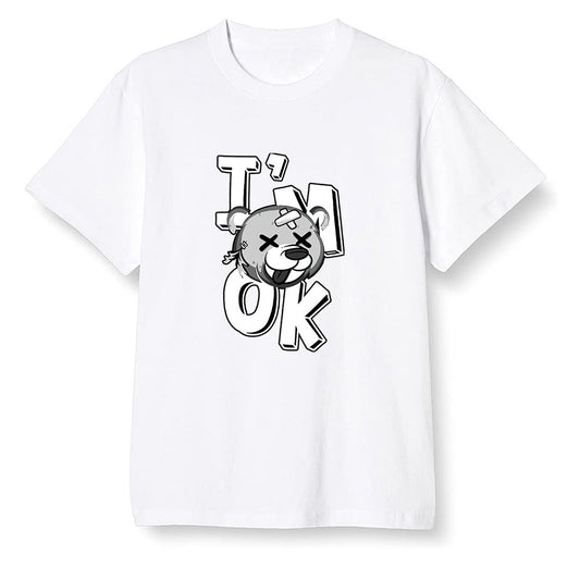Pop Colour AJ1 Retro High '85 OG Neutral Grey - I'am Ok bubby bear  - White Men T-shirt
