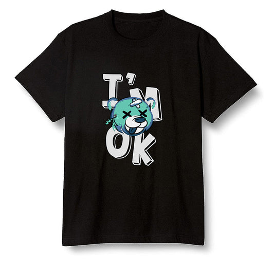Pop Colour AJ1 High OG TIE DYE - I'am Ok bubby bear  - Black Men T-shirt