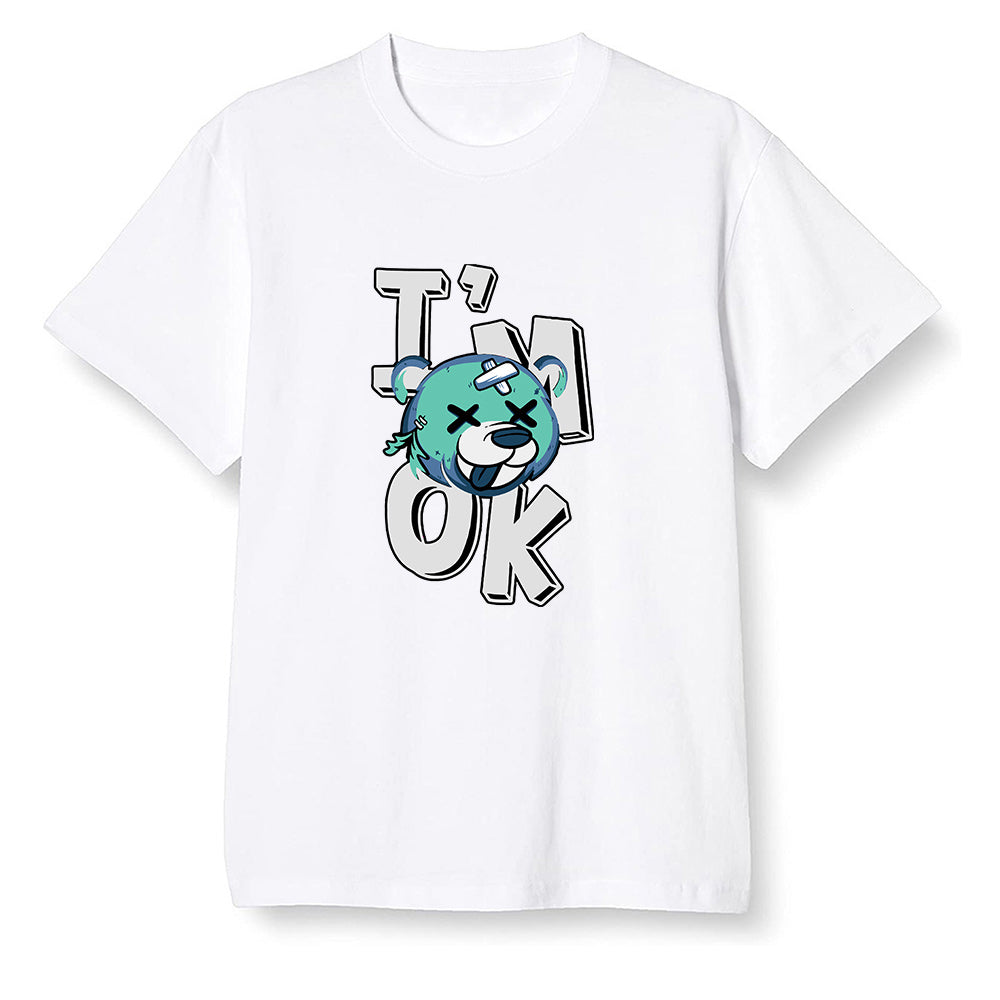 Pop Colour AJ1 High OG TIE DYE - I'am Ok bubby bear  - White Men T-shirt