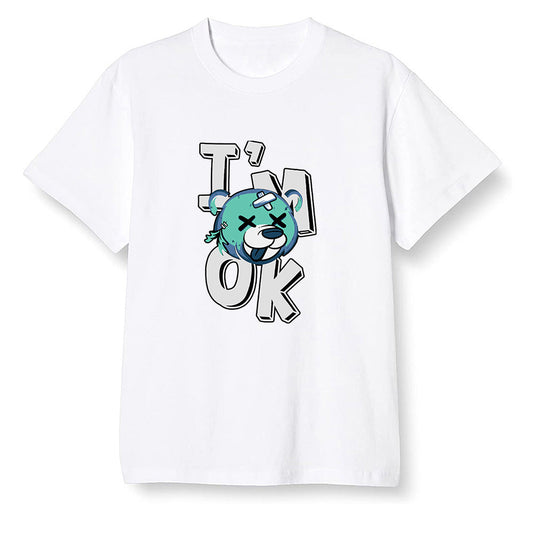 Pop Colour AJ1 High OG TIE DYE - I'am Ok bubby bear  - White Men T-shirt