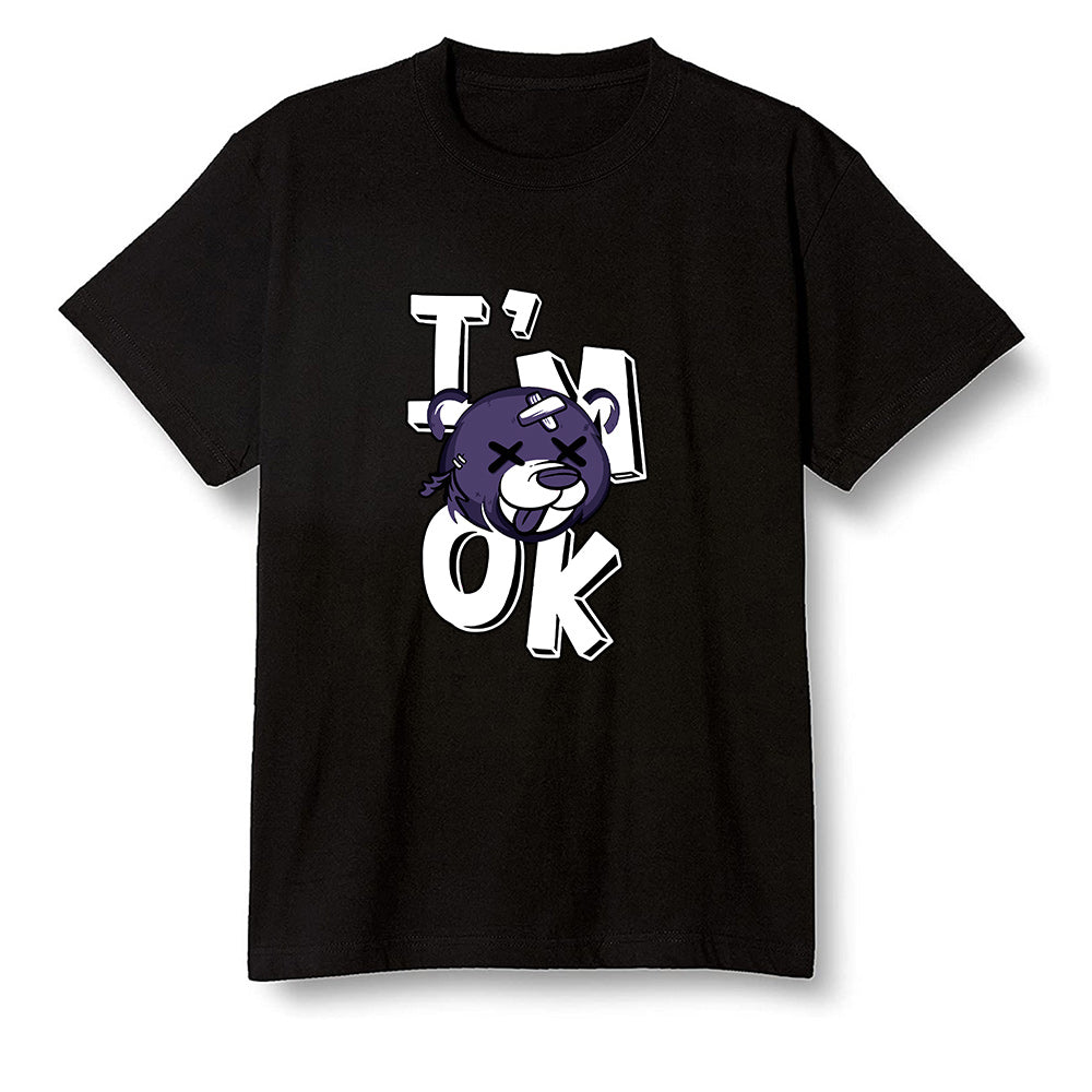 Pop Colour AJ1 High OG Court Purple - I'am Ok bubby bear  - Black Men T-shirt