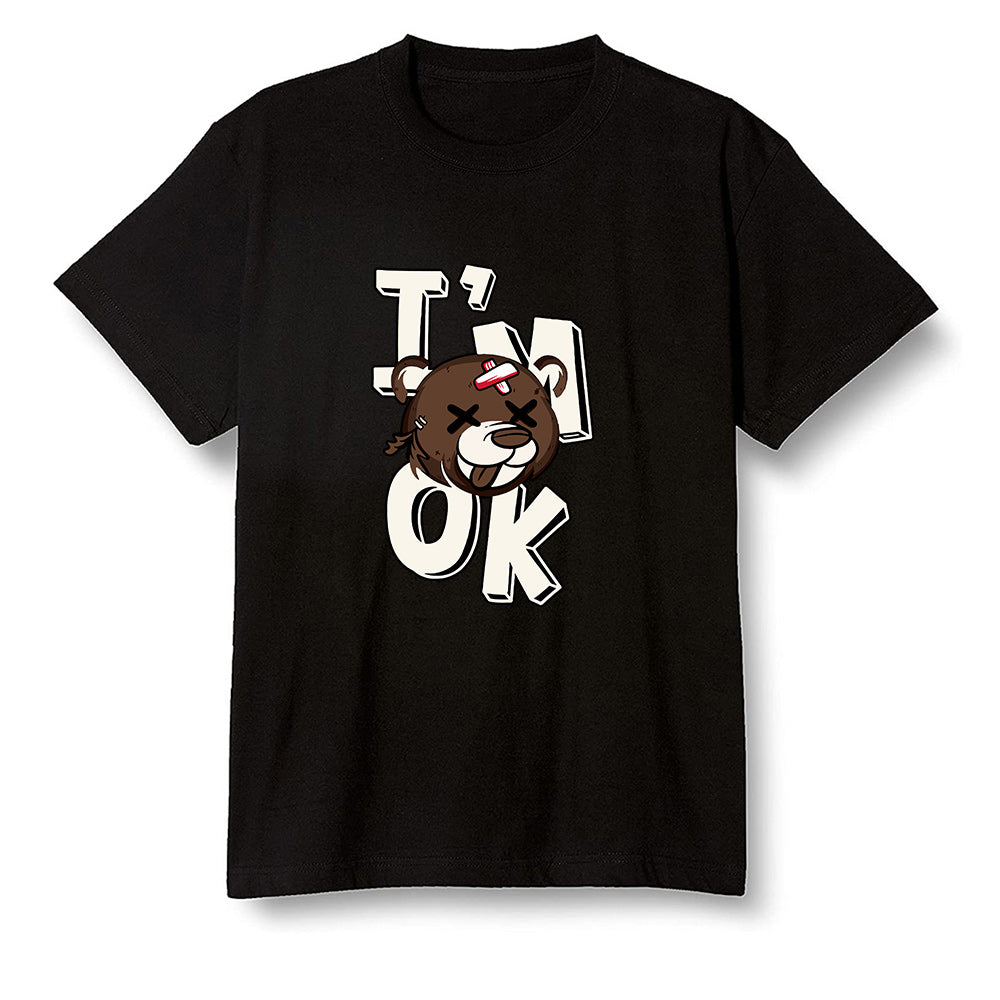 Pop Colour AJ1 High OG TS SP Travis Scott - Mocha - I'am Ok bubby bear  - Black Men T-shirt