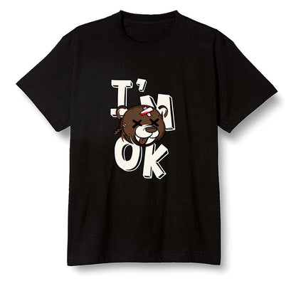 Pop Colour AJ1 High OG TS SP Travis Scott - Mocha - I'am Ok bubby bear  - Black Men T-shirt