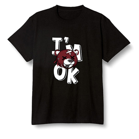 Pop Colour AJ1 Retro High OG SP White/Royal/Varsity Red/Black - I'am Ok bubby bear  - Black Men T-shirt