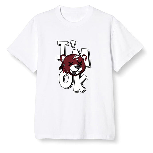 Pop Colour AJ1 Retro High OG SP White/Royal/Varsity Red/Black - I'am Ok bubby bear  - White Men T-shirt