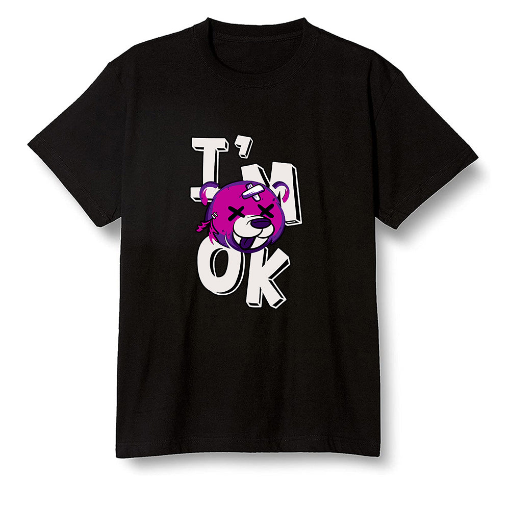 Pop Colour AJ1 Zoom Cmft Psg - I'am Ok bubby bear  - Black Men T-shirt