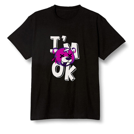 Pop Colour AJ1 Zoom Cmft Psg - I'am Ok bubby bear  - Black Men T-shirt