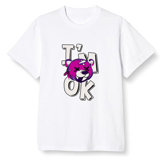 Pop Colour AJ1 Zoom Cmft Psg - I'am Ok bubby bear  - White Men T-shirt