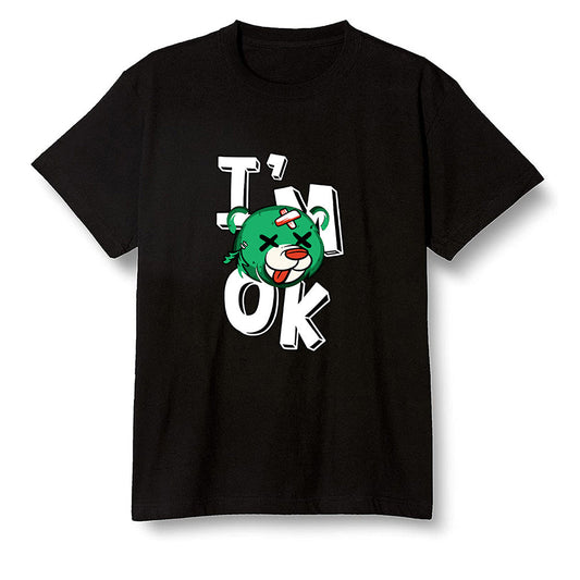Pop Colour AJ1 High OG Lucky Green - I'am Ok bubby bear  - Black Men T-shirt