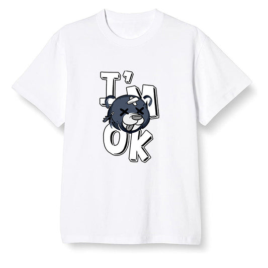 Pop Colour AJ1 High OG CO JP Midnight Navy - I'am Ok bubby bear  - White Men T-shirt