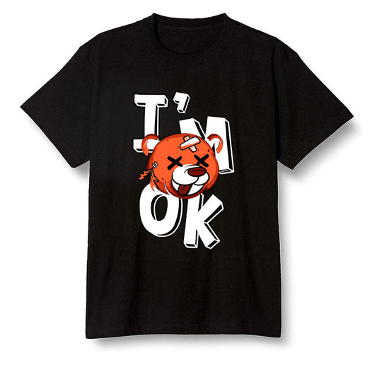 Pop Colour AJ13 Retro Starfish - I'am Ok bubby bear - Black Men T-shirt