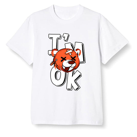 Pop Colour AJ13 Retro Starfish - I'am Ok bubby bear - White Men T-shirt