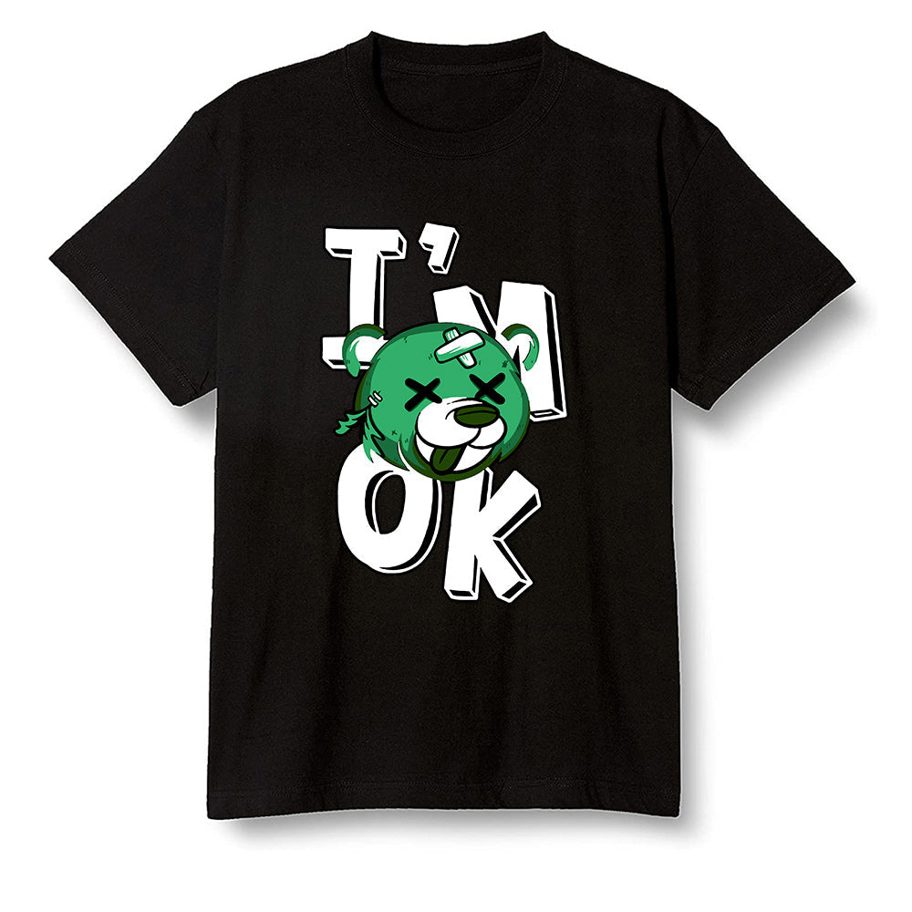 Pop Colour AJ13 Retro 'Lucky Green' - I'am Ok bubby bear - Black Men T-shirt