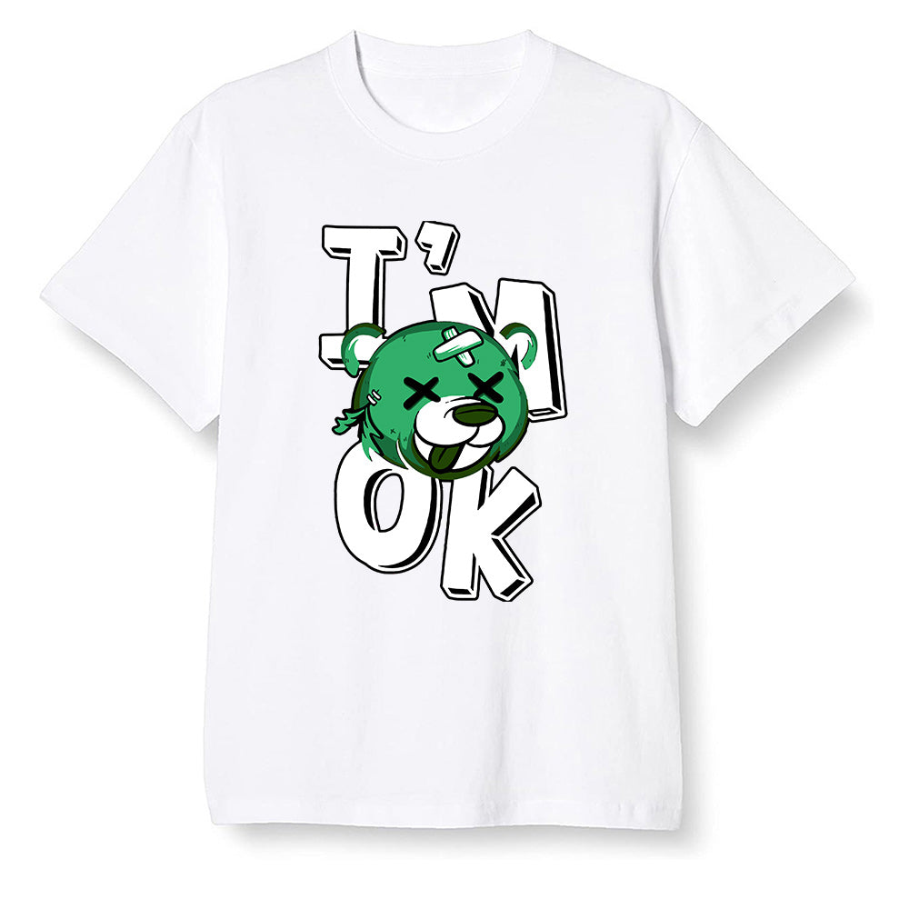 Pop Colour AJ13 Retro 'Lucky Green' - I'am Ok bubby bear - White Men T-shirt