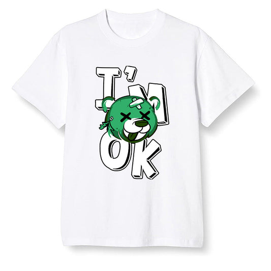 Pop Colour AJ13 Retro 'Lucky Green' - I'am Ok bubby bear - White Men T-shirt