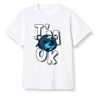 Pop Colour AJ13 Retro Obsidian Powder Blue - I'am Ok bubby bear - White Men T-shirt