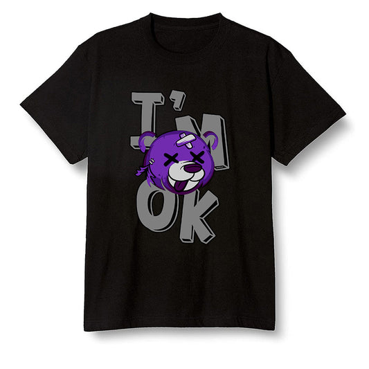 Pop Colour AJ13 Retro Court Purple - I'am Ok bubby bear - Black Men T-shirt