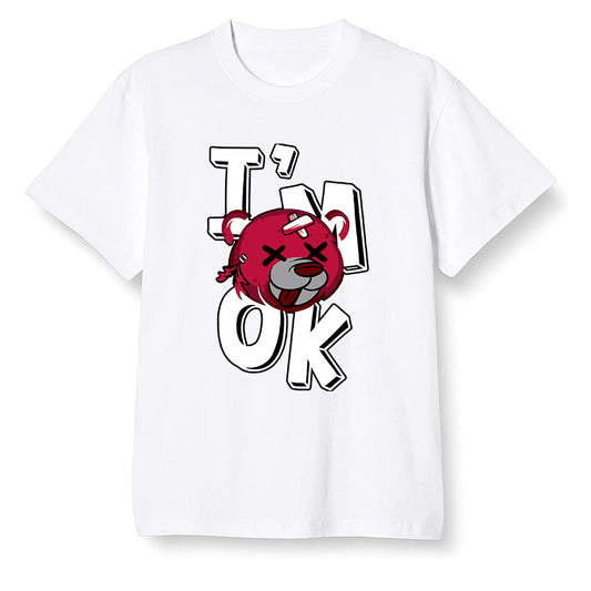 Pop Colour AJ13 Retro Gym Red Flint Grey - I'am Ok bubby bear - White Men T-shirt
