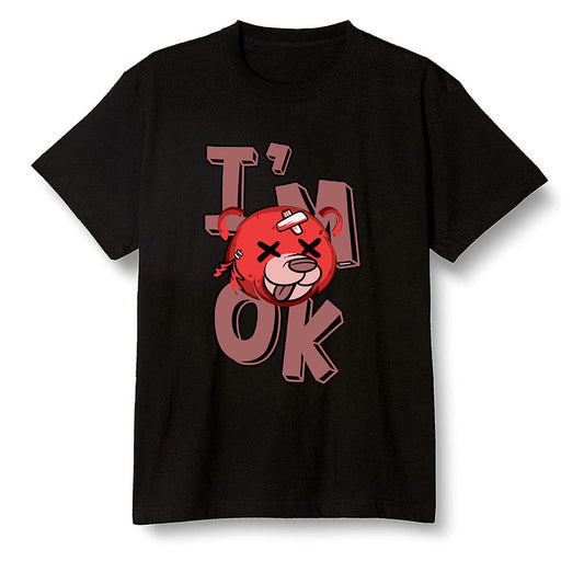 Pop Colour AJ6 Retro NRG Rust Pink - I'am Ok bubby bear - Black Men T-shirt