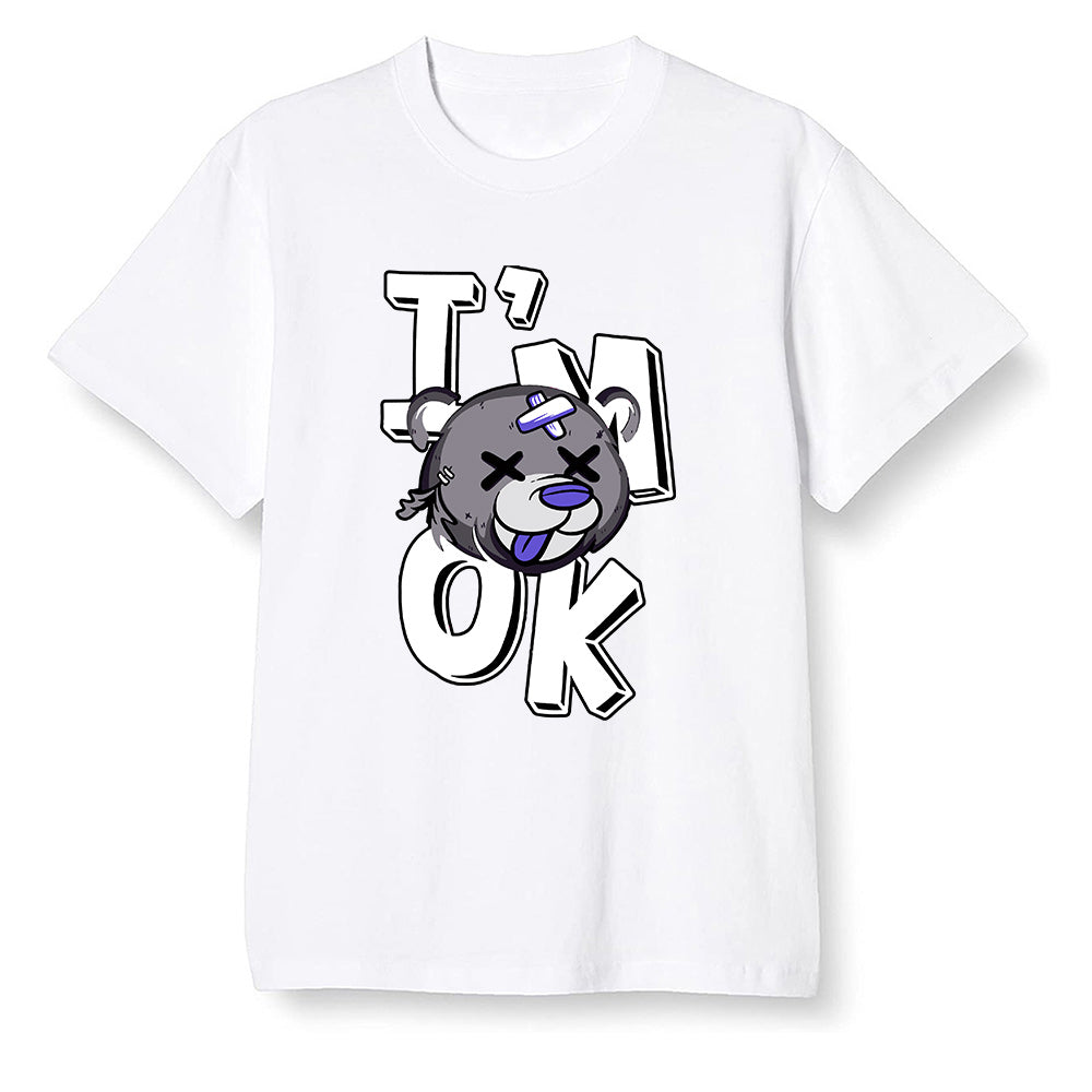 Pop Colour AJ6 Retro Ltr Flint - I'am Ok bubby bear - White Men T-shirt