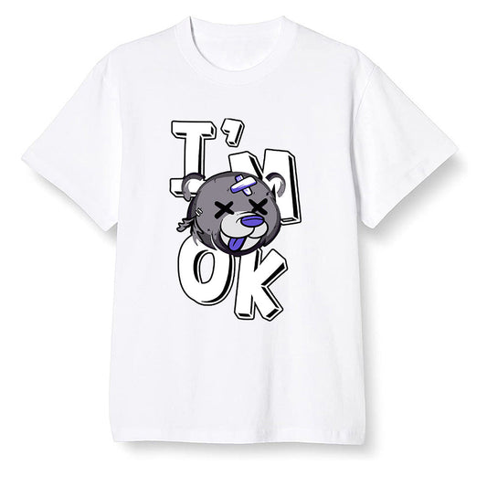 Pop Colour AJ6 Retro Ltr Flint - I'am Ok bubby bear - White Men T-shirt