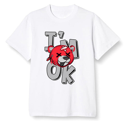 Nike Pop Colour AJ6 Retro Reflective Infrared - I'am Ok bubby bear - White Men T-shirt