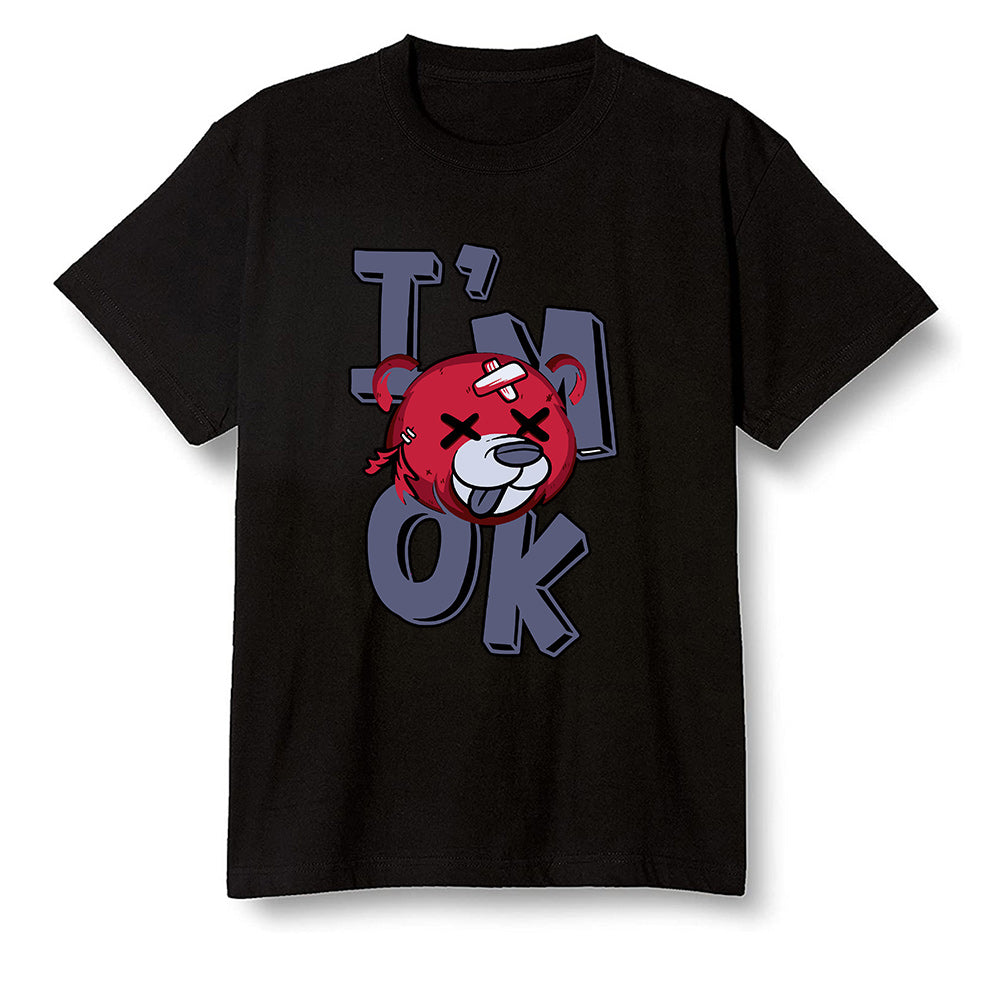 Pop Colour AJ6 Retro 'Doernbecher' 2019 Midnight Navy/White-Varsity Red-Metallic Gold - I'am Ok bubby bear - Black Men T-shirt