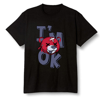 Pop Colour AJ6 Retro 'Doernbecher' 2019 Midnight Navy/White-Varsity Red-Metallic Gold - I'am Ok bubby bear - Black Men T-shirt