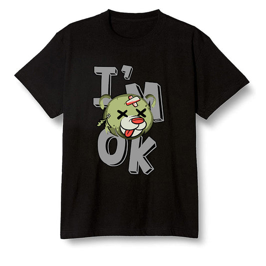 Pop Colour AJ6 Retro SP Travis Scott - Medium Olive - I'am Ok bubby bear - Black Men T-shirt