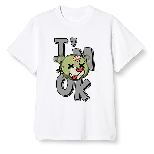 Pop Colour AJ6 Retro SP Travis Scott - Medium Olive - I'am Ok bubby bear - White Men T-shirt