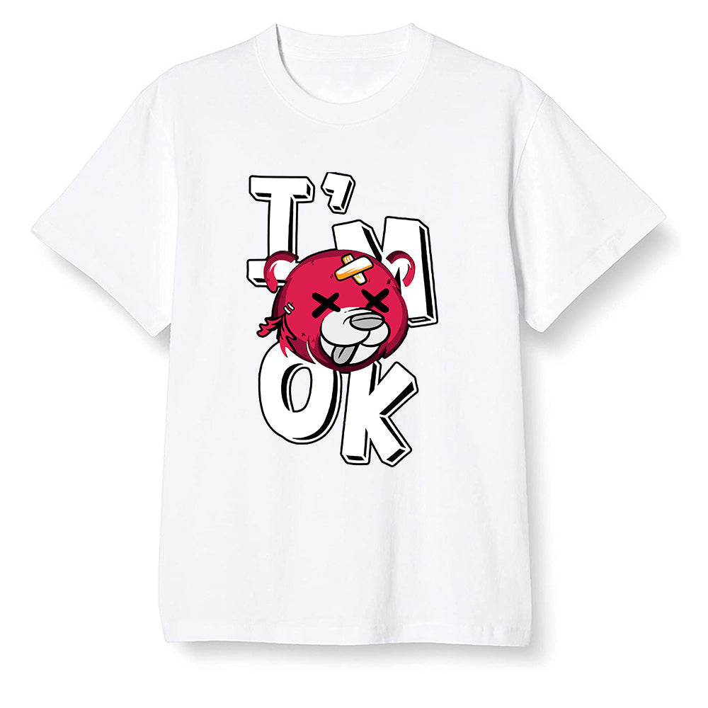 Pop Colour AJ6 Retro Hare - I'am Ok bubby bear - White Men T-shirt