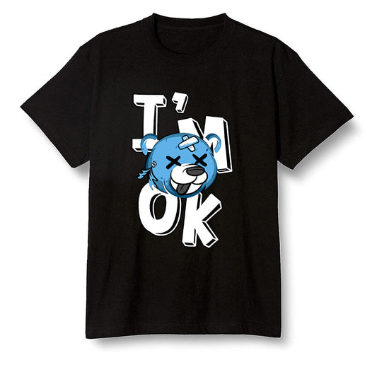 Pop Colour AJ6 UNC White - I'am Ok bubby bear - Black Men T-shirt