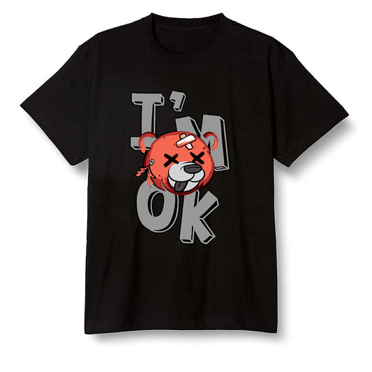 Pop Colour AJ6 Retro Psg Iron Grey Infrared - I'am Ok bubby bear - Black Men T-shirt