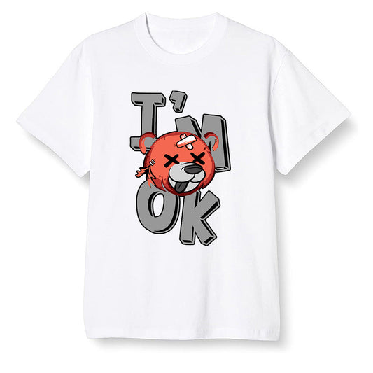 Pop Colour AJ6 Retro Psg Iron Grey Infrared - I'am Ok bubby bear - White Men T-shirt