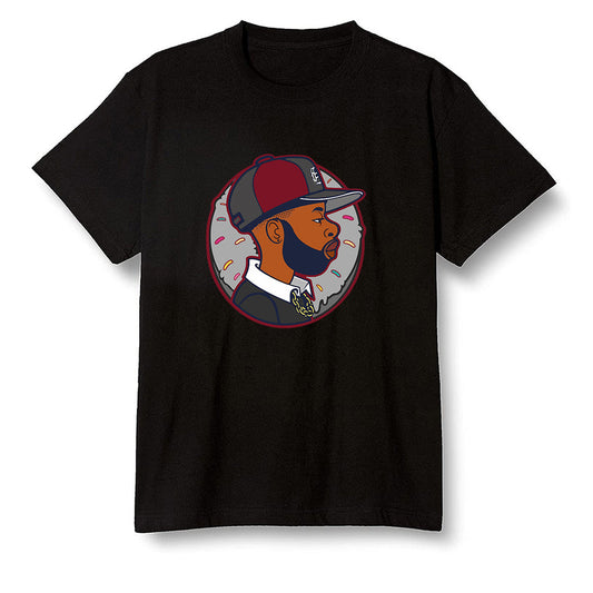Pop Colour AJ1 Low Black Toe - J Dilla Donut  - Black Men T-shirt