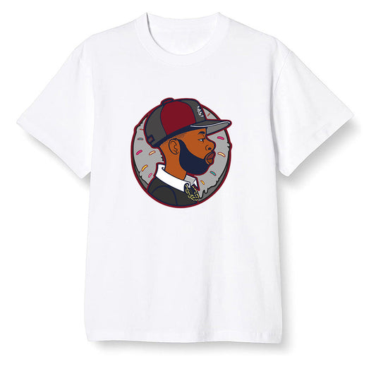 Pop Colour AJ1 Low Black Toe - J Dilla Donut  - White Men T-shirt