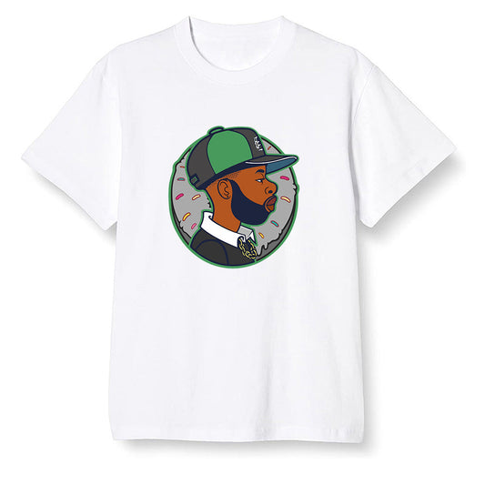 Pop Colour AJ1 Retro High OG Pine Green J10456 - J Dilla Donut  - White Men T-shirt