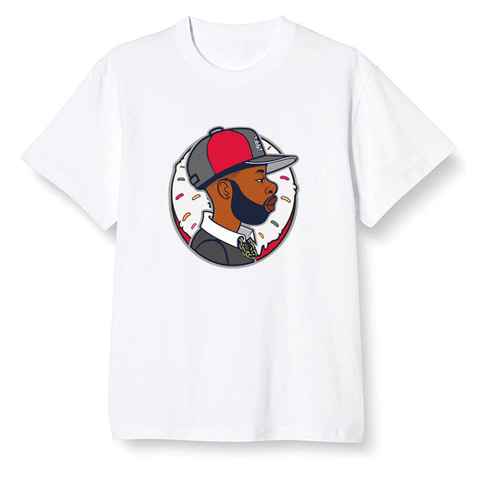 Pop Colour AJ1 Retro High OG Light Smoke Grey - J Dilla Donut  - White Men T-shirt