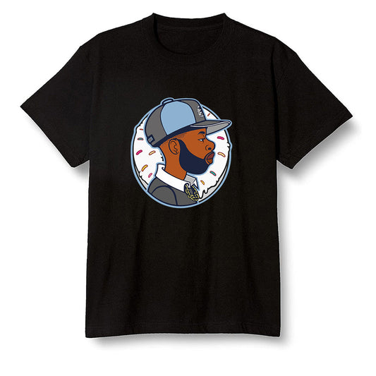 Pop Colour AJ1 Retro High OG Hyper Royal - J Dilla Donut  - Black Men T-shirt