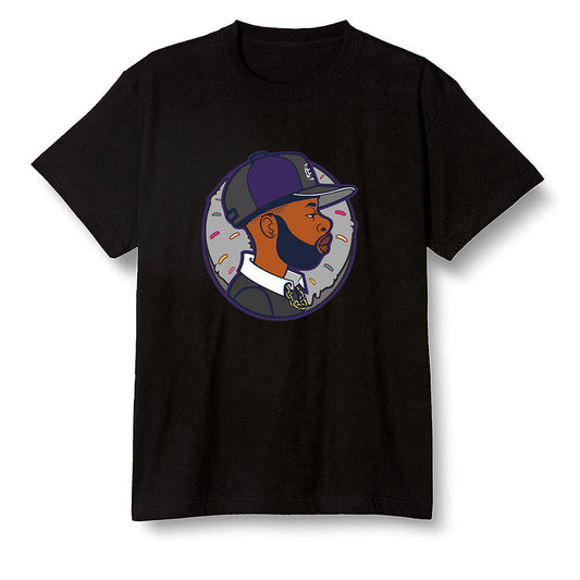 Pop Colour AJ1 Retro High OG Court Purple - J Dilla Donut  - Black Men T-shirt