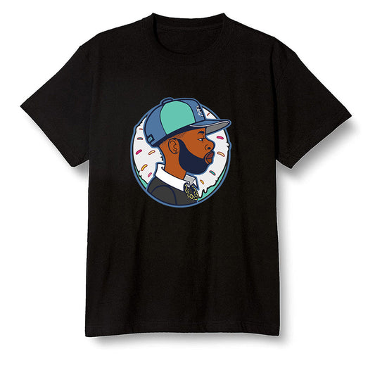 Pop Colour AJ1 High OG TIE DYE - J Dilla Donut  - Black Men T-shirt