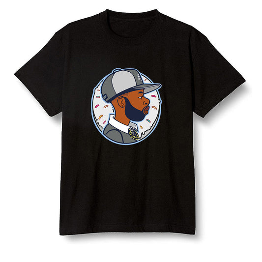 Pop Colour AJ1 Low Wolf Grey/Sail/Photon Dust/White - J Dilla Donut  - Black Men T-shirt